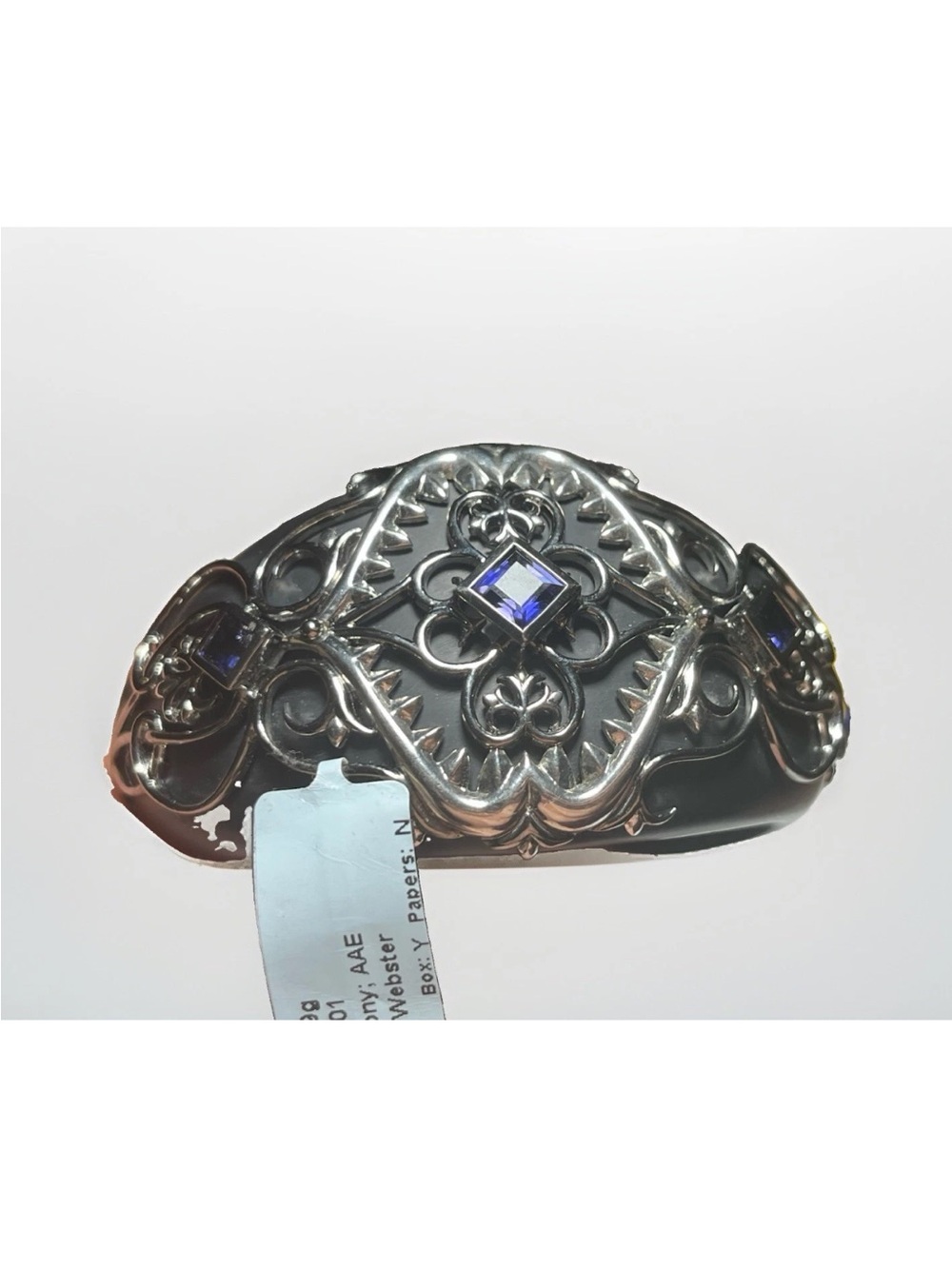 Stephen Webster Les Dents de la Mer Sterling Silver Iolite & Ebony Cuff Bracelet